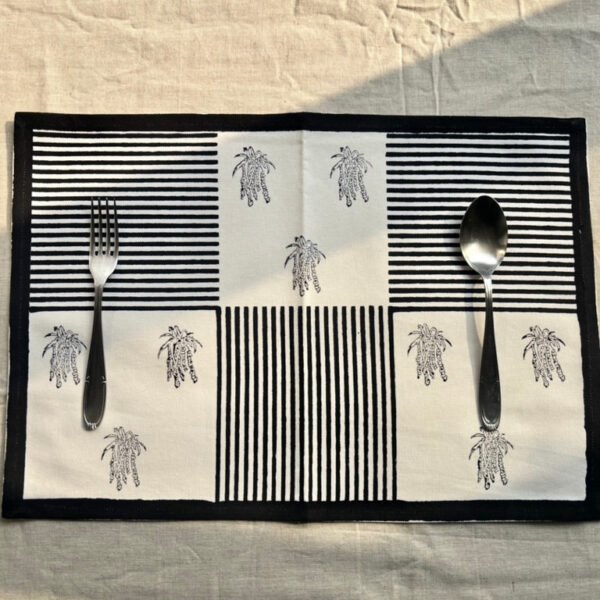 Monochrome Print Dining Table Placemats | Set of 2