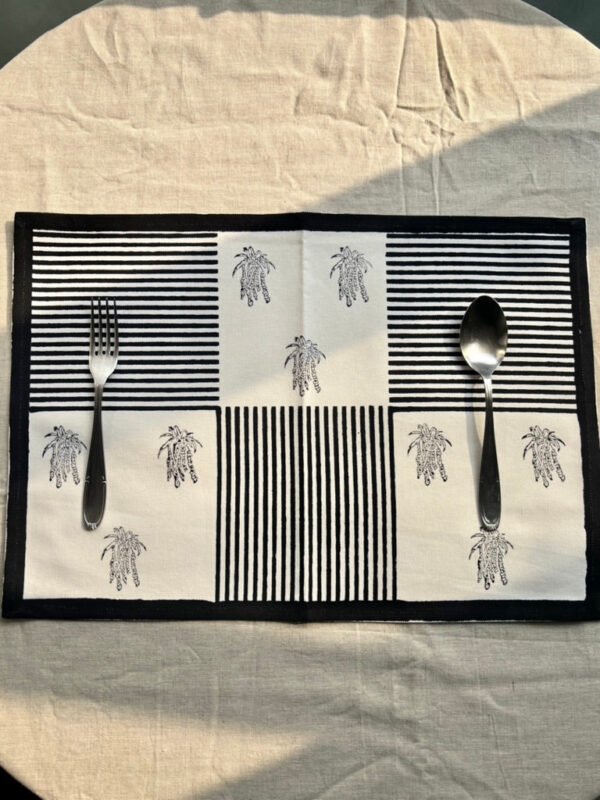 Monochrome Print Dining Table Placemats | Set of 2