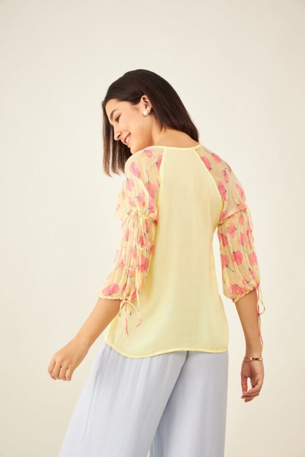 Lemon Yellow Floral Top