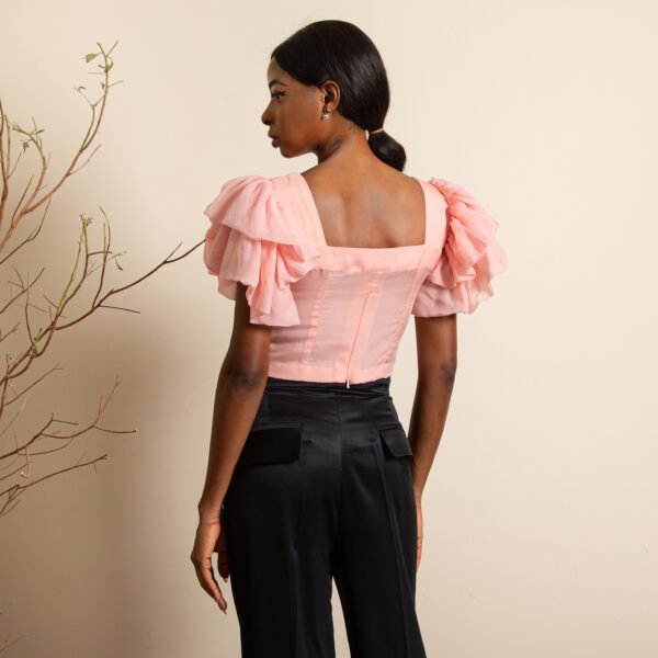 Blush Pink Ruffle Crop Top