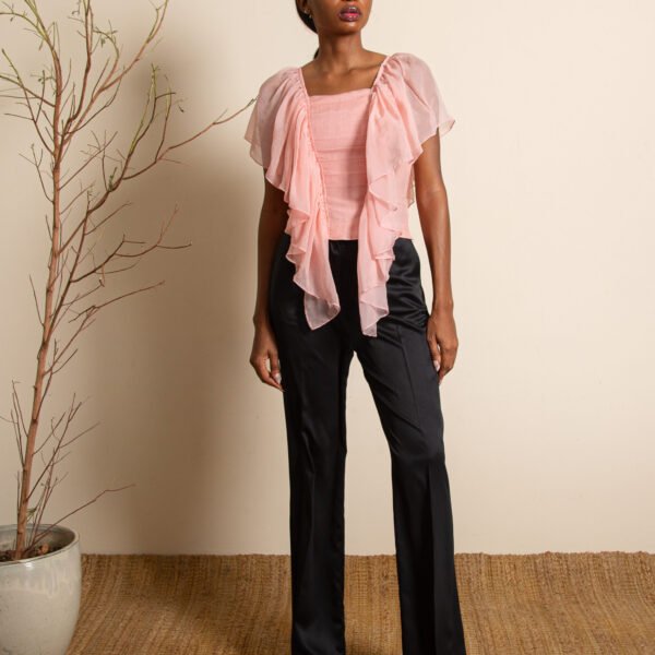 BLUSH PINK RUFFLE TOP ESCALE