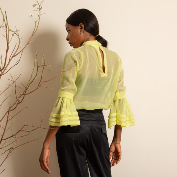 Ruffled Neon Yellow Top