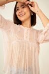 Sheer Ruffle Pink Top