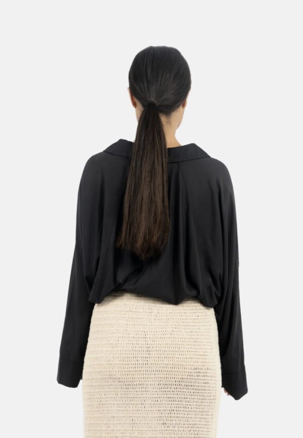 Black Siena Batwing Sleeve Shirt