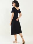 Black Button Midi Dress