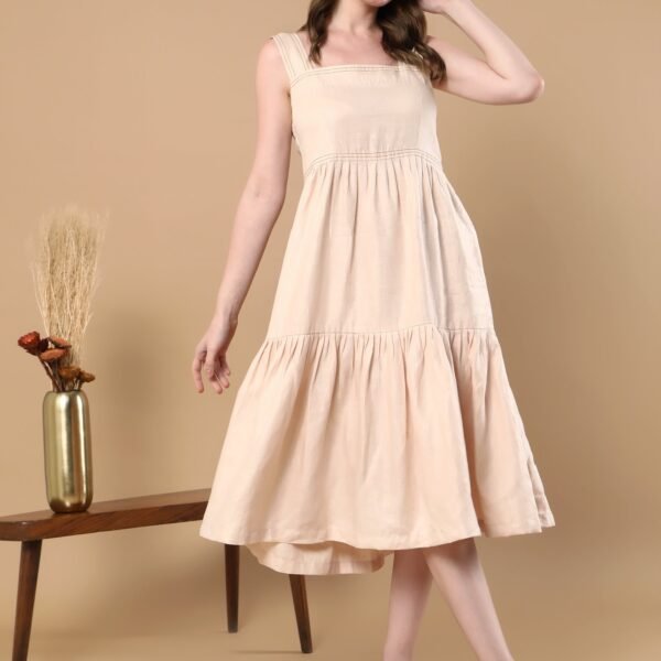 Iris Beige Hemp Dress