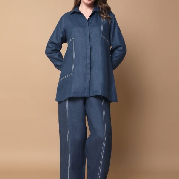 Ember Dark Blue Hemp Co-ord Set