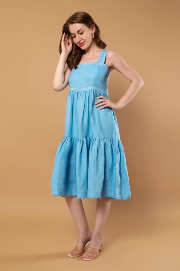 Iris Aqua Blue Hemp Dress