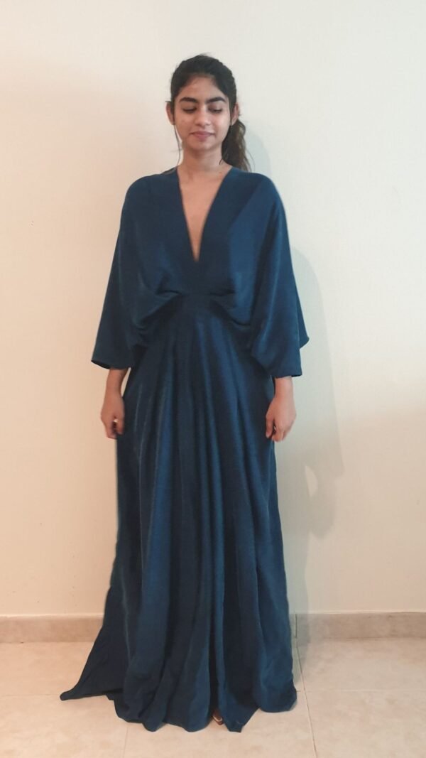 Blue Vegan Silk Gala Gown