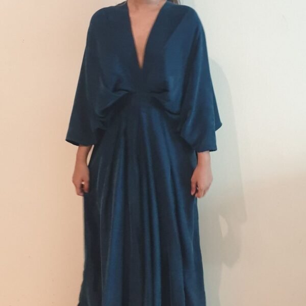 Blue Vegan Silk Gala Gown