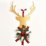 Handcrafted Gold-Plated Metal Reindeer Face