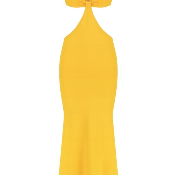 Yellow Kirsten Knit Cutaway Dress