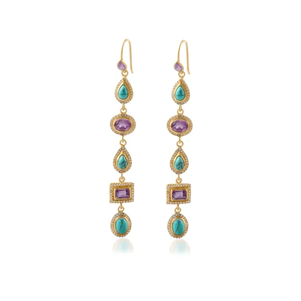 Amethyst & Turquoise Aurora Earrings