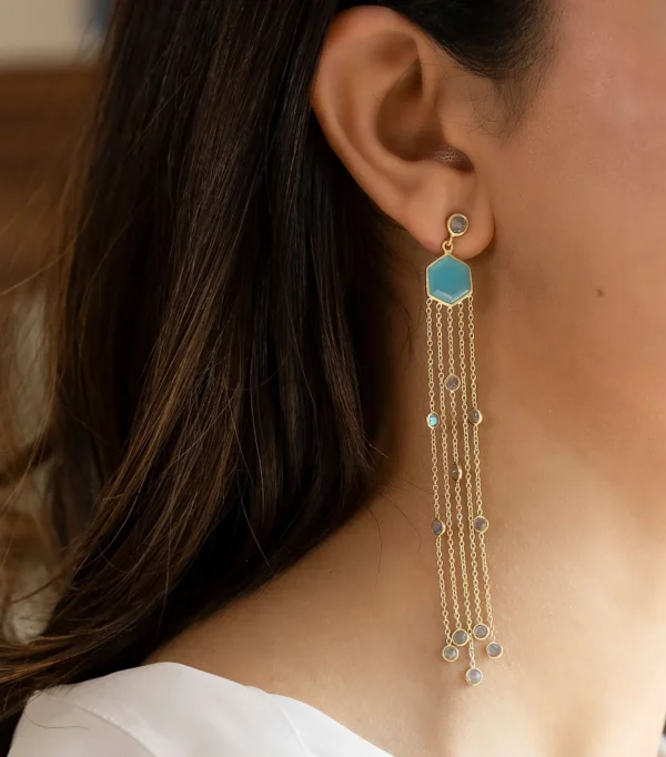 Multi-stone Chandelier Earrings