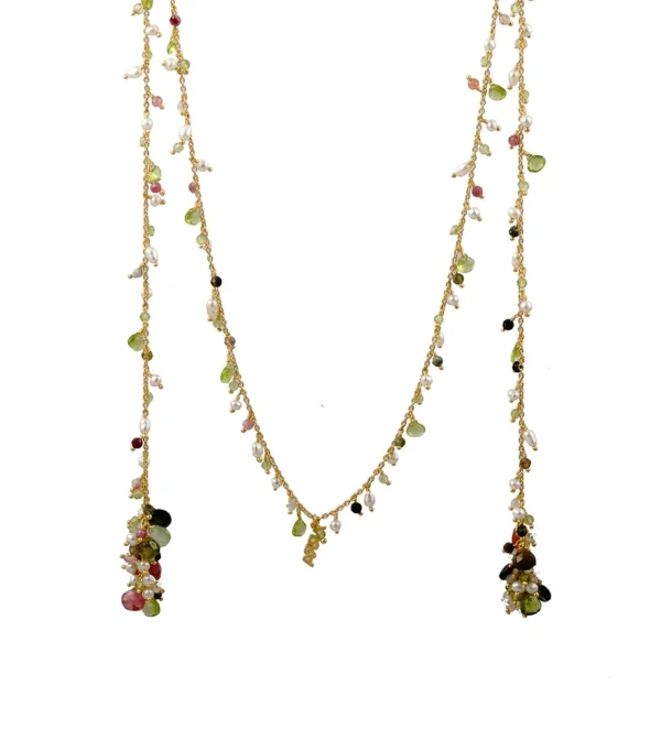 Multistone Goddess Lariat Necklace